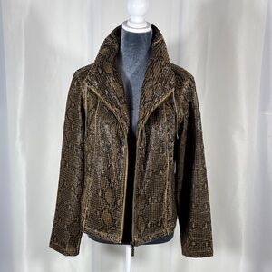 Ruby Rd. Women's Brown Snake Print Jacket